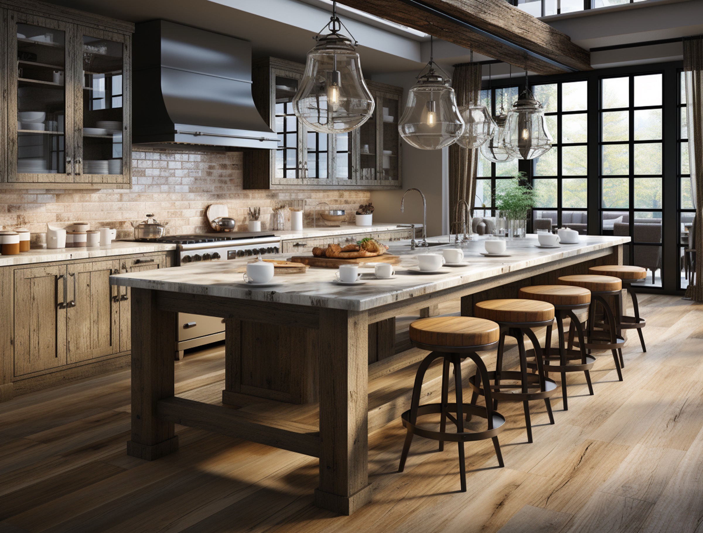 Remodeled kitchen with custom cabinetry by Drakon Builders